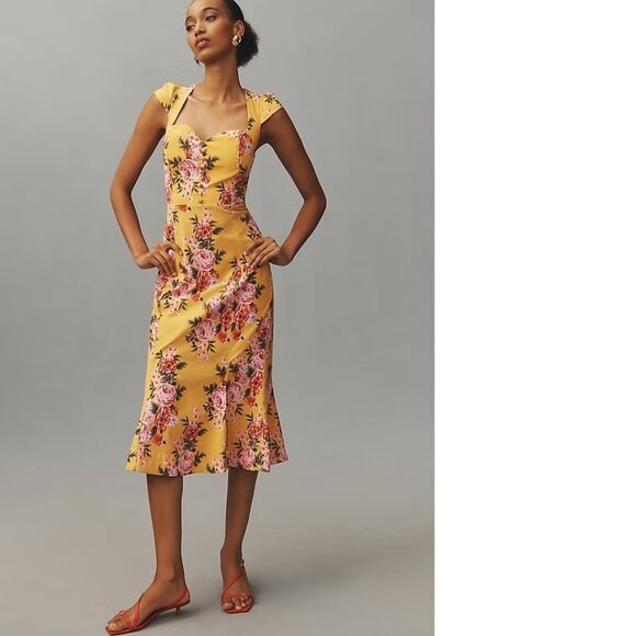 ANTHROPOLOGIE The Cecily Fit & Flare Sweetheart Dress by Maeve size L new